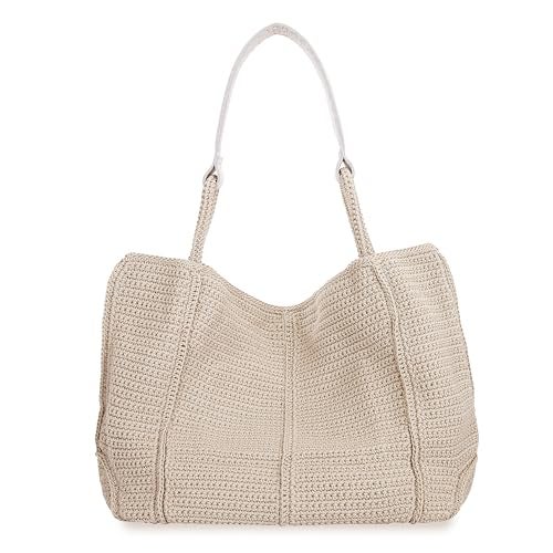 The Sak Los Feliz Large Tote Bag - Hand Crochet Handbag With Stylish Design For Everyday - Roomy, Durable, Lined Purse With Shoulder Bag Strap, Zipper Pocket for Tavel, Beach Bag - Image 4