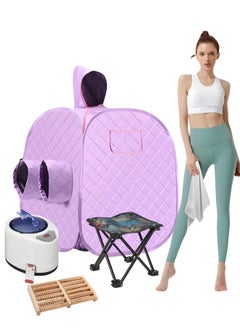 BIG MAX 2 People Home Sauna Bath Steam Device, Full Body Home Sauna Spa, 9 Temperature Modes (Timed Mode, HD display, 1000W, Purple)  - Image 1