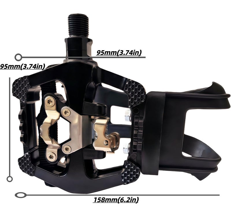 YBEKI Pro-Grade SPD Spin Bike Pedals and Straps/Toe Clip for Indoor Exercise Cycling & Spin Peloton/Schwinn/Sunny/Bikes Compatible, 9/16" Axle with Sealed Bearings + 12-Month Warranty - Image 3
