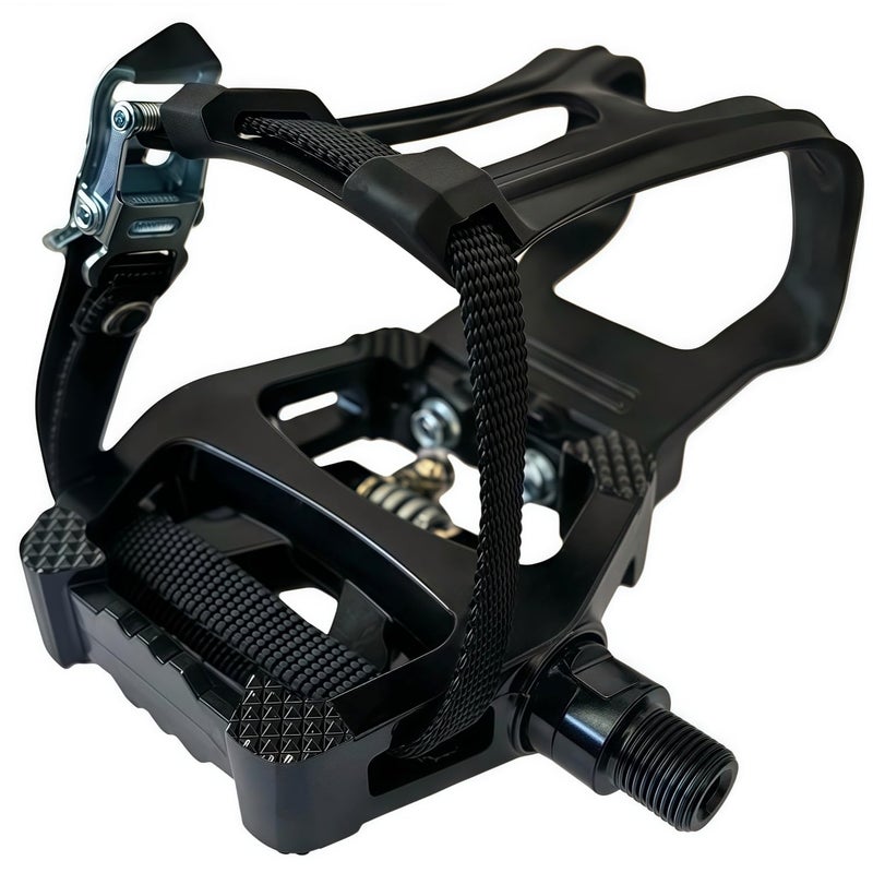 YBEKI Pro-Grade SPD Spin Bike Pedals and Straps/Toe Clip for Indoor Exercise Cycling & Spin Peloton/Schwinn/Sunny/Bikes Compatible, 9/16" Axle with Sealed Bearings + 12-Month Warranty - Image 2