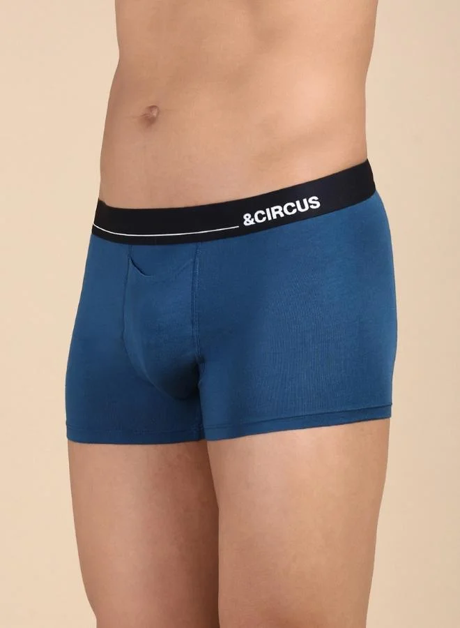 andCircus &Circus Men's Puresoft Beechwood Modal Trunk | Mens Underwear Innerwear Men Gym Underwear for Men | Blue Curacao