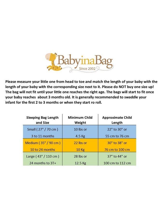 BABYINABAG BABYINABAG 2.5 Tog Warm Baby Sleeping Bag or Sack, Quilted Winter Model, 100% Cotton  - Image 3