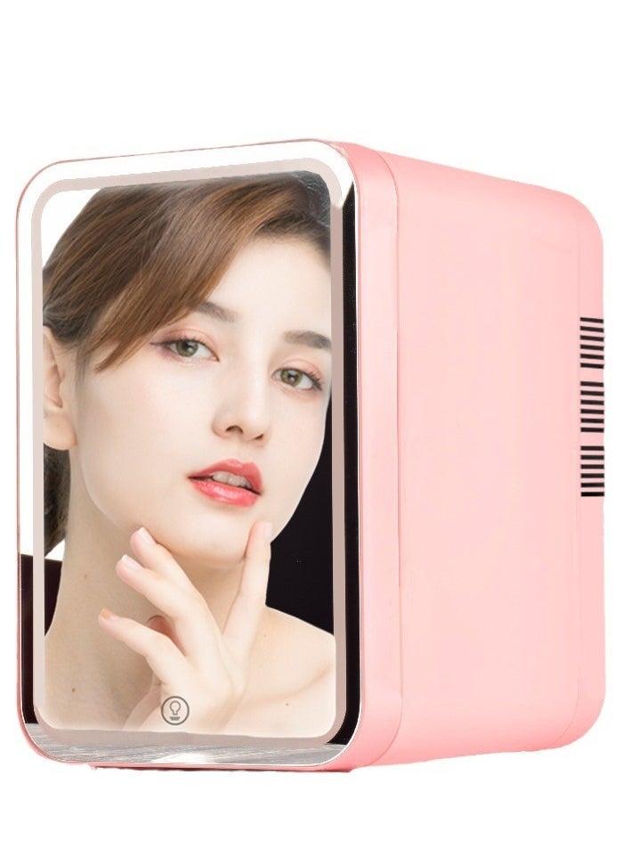 RATSAW Mini Cosmetic Makeup Refrigerator With LED Light Mirror Pink  - Image 3