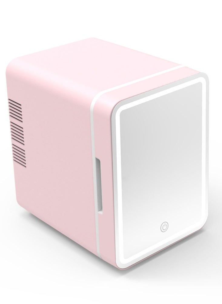 RATSAW Mini Cosmetic Makeup Refrigerator With LED Light Mirror Pink  - Image 2