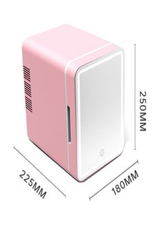 RATSAW Mini Cosmetic Makeup Refrigerator With LED Light Mirror Pink  - Image 4