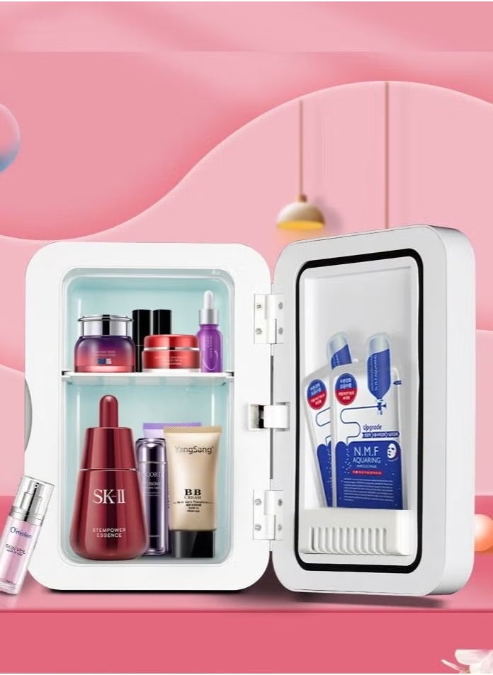 RATSAW Mini Cosmetic Makeup Refrigerator With LED Light Mirror Pink  - Image 5