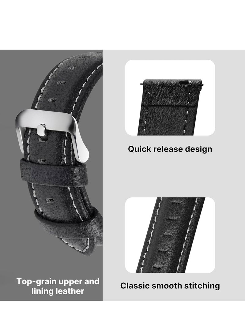 Adando Genuine Leather Watch Strap Soft Bamboo Pattern Genuine Cowhide Leather Strap Leather Replacement Watch Band for Men Women 20mm 22mm Replacement Bands for Watch Accessories for Watch