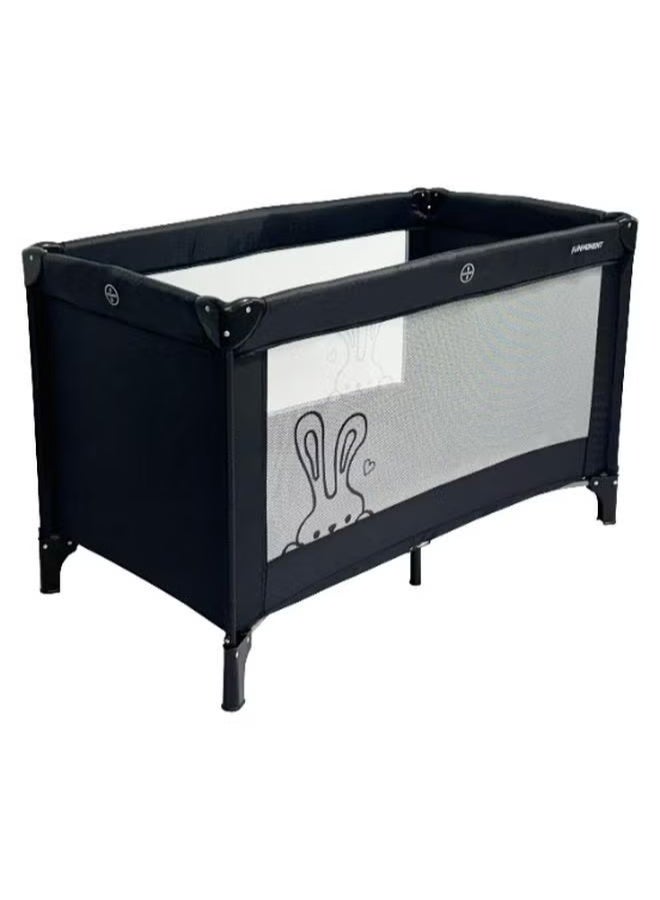 Portable playpen , bassinet with front wheels for easy movement, mattress and carrying bag - easy to fold, full mesh ventilation, travel safe - Image 1