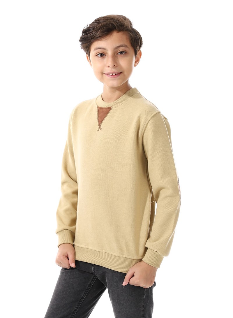 Andora Long Sleeves Slip On Kashmir Boys Sweatshirt_Khaki - Image 2
