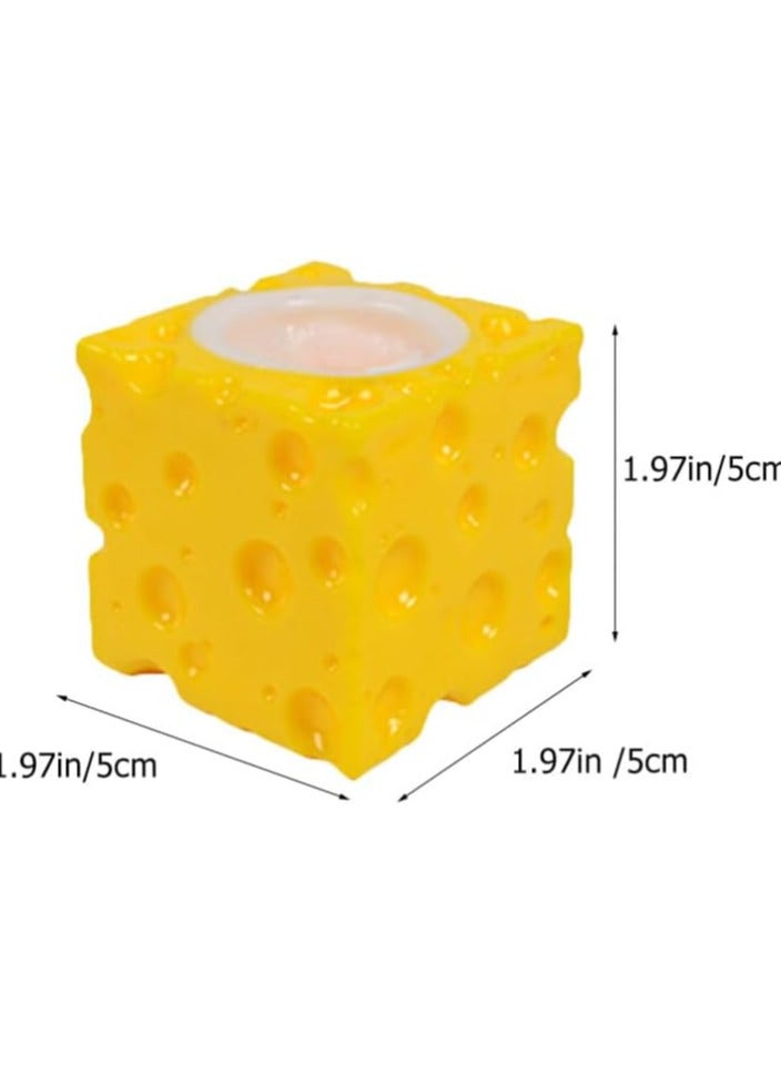 كرة ضغط اسفنجية على شكل فار الجبن العاب تخفيف القلق، العاب ضغط حسية لطيفة للاطفال والكبار، كرة اسفنجية مضحكة "أبيض" - Image 2
