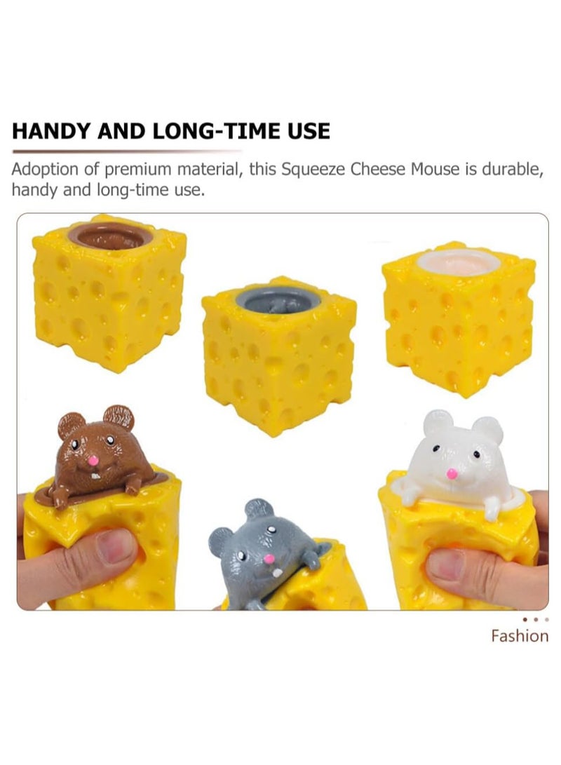 كرة ضغط اسفنجية على شكل فار الجبن العاب تخفيف القلق، العاب ضغط حسية لطيفة للاطفال والكبار، كرة اسفنجية مضحكة "أبيض" - Image 3