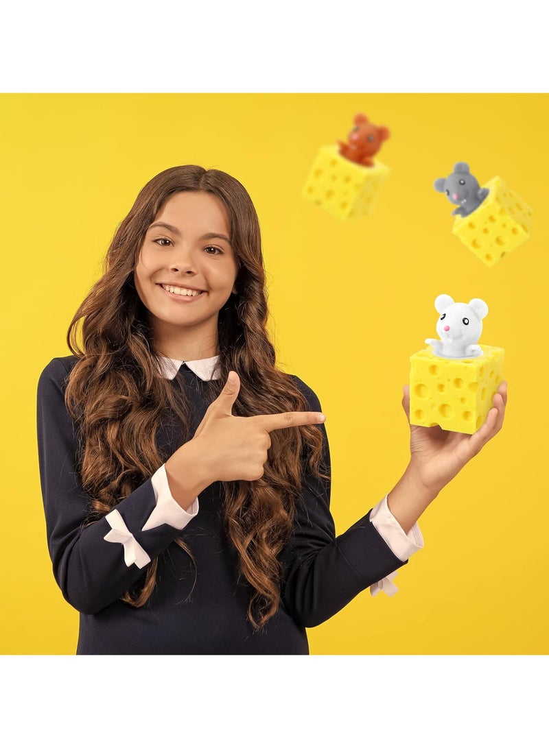 كرة ضغط اسفنجية على شكل فار الجبن العاب تخفيف القلق، العاب ضغط حسية لطيفة للاطفال والكبار، كرة اسفنجية مضحكة "أبيض" - Image 1