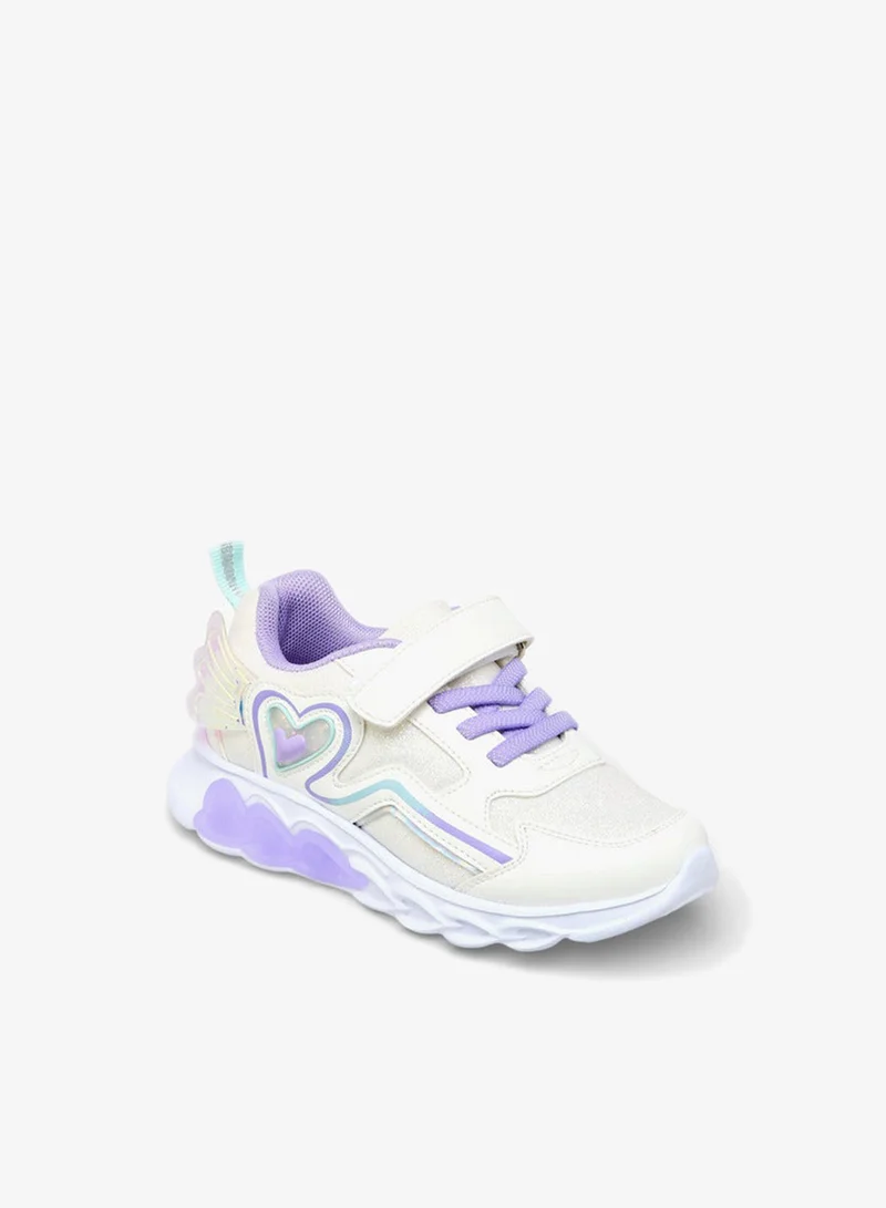 Flora Bella By Shoexpress Girls Light-Up Hook And Loop Ankle Sneakers