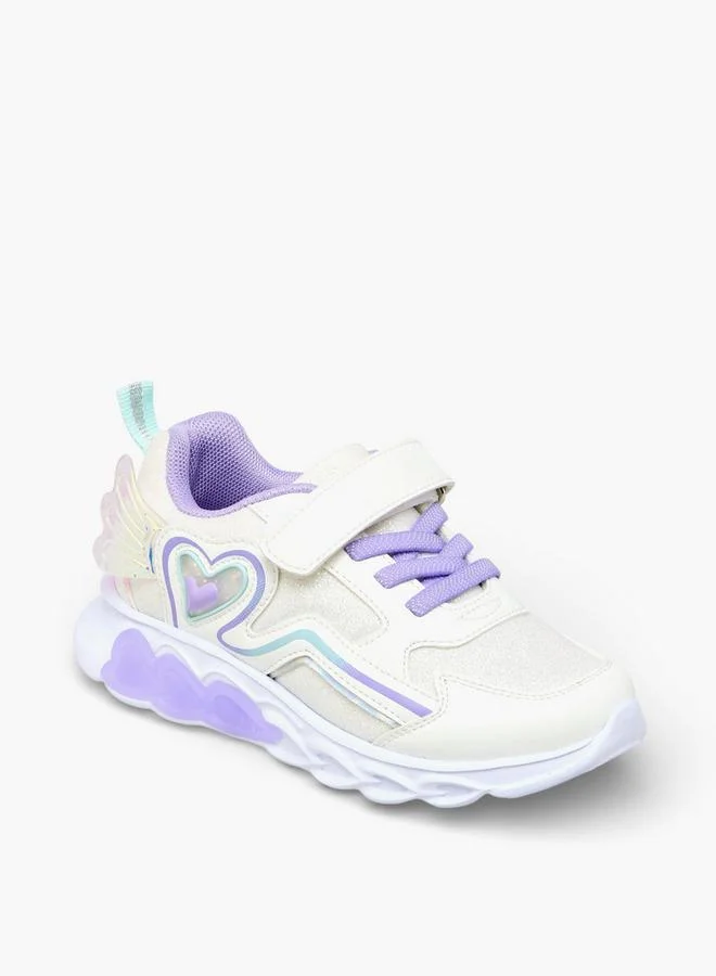 Flora Bella By Shoexpress Girls Light-Up Hook And Loop Ankle Sneakers