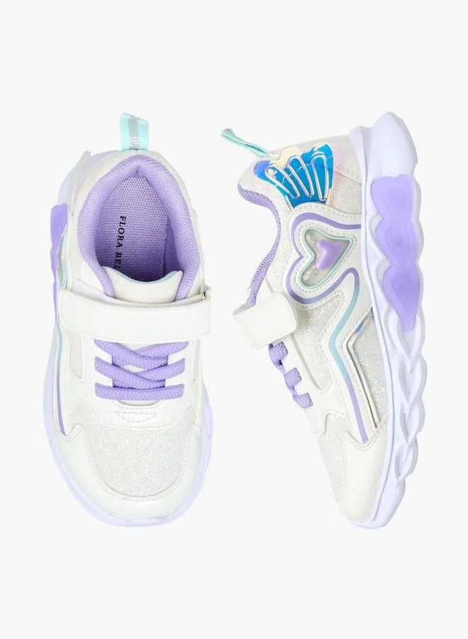 Flora Bella By Shoexpress Girls Light-Up Hook And Loop Ankle Sneakers