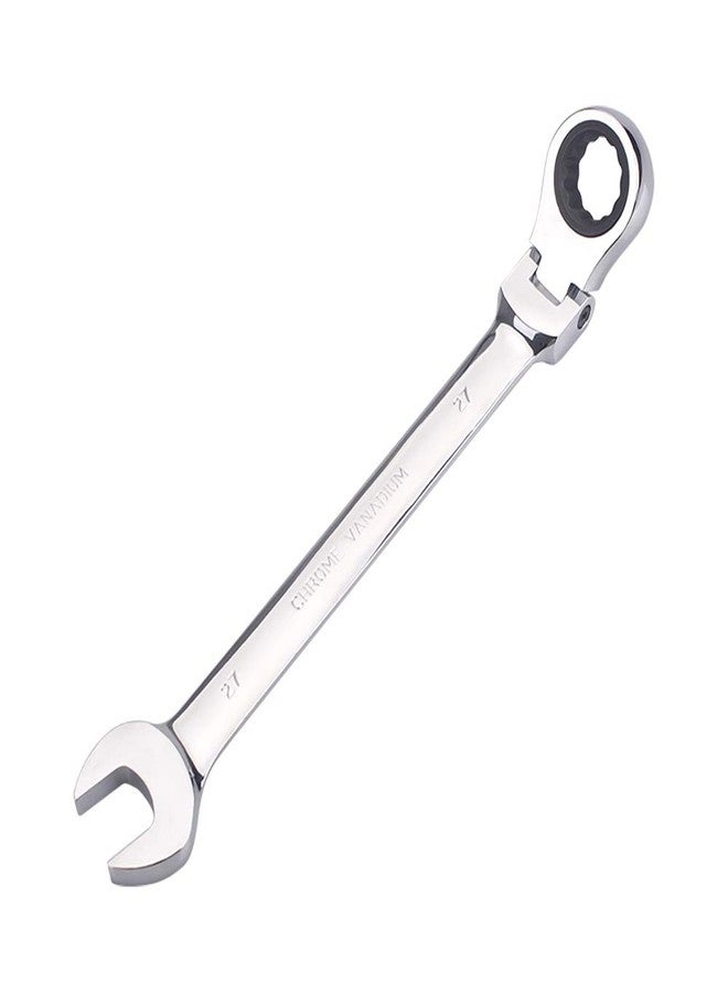 FLZOSPER 27mm Metric Flex-Head Gear Wrench,Box End Head 72-Tooth Ratcheting Combination Wrench Spanner - Image 1