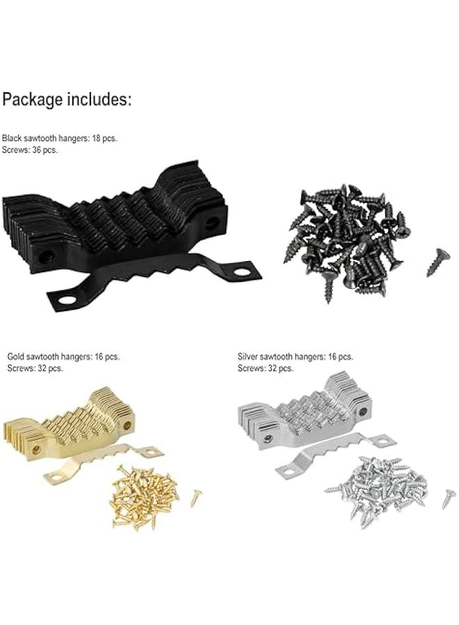 Arabest Small Sawtooth Picture Hangers with Screws - 50 Pack, Picture Hanging Hooks Perfect for Hanging Photo Frames, Canvas, Artwork, Paintings and More  - Image 3