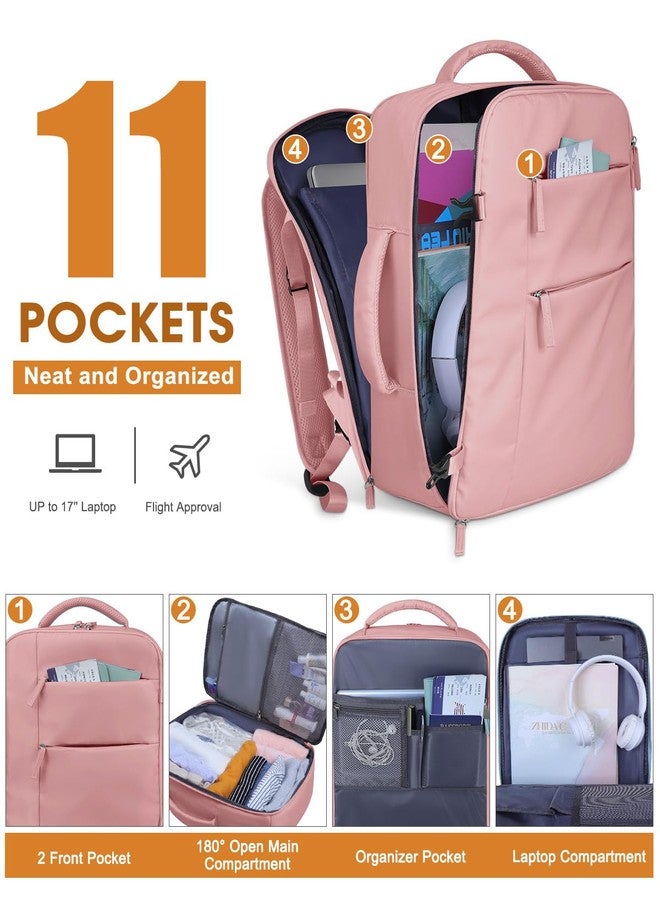 Capolo Travel Backpack for Women Men Waterproof Laptop Backpack Airlines Approved Carry On Backpack Bag Computer Bookbag for Business, Work, Traveling Fits 17 Inch Laptop(Pink) - Image 3