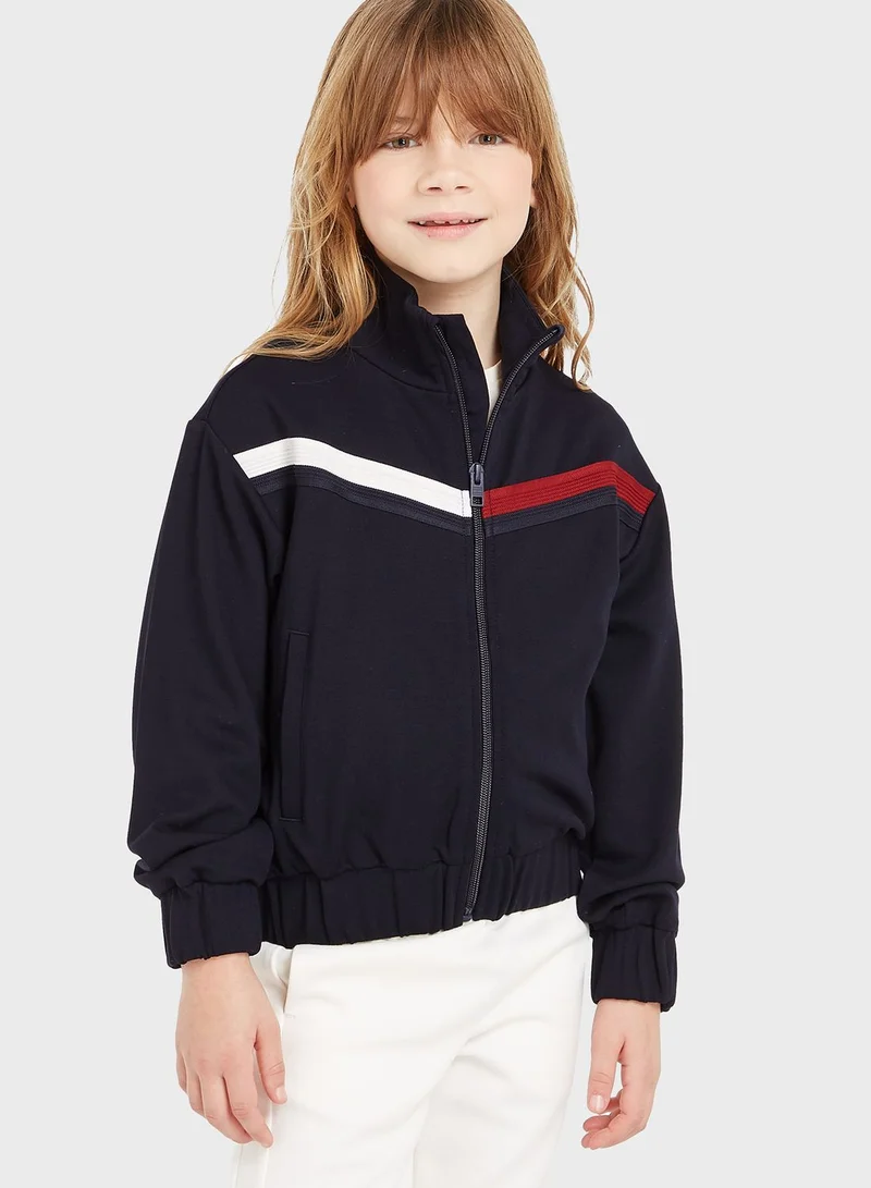 TOMMY HILFIGER Kids Global Striped Zip Thru Jacket