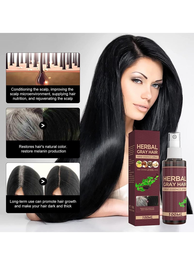 Herbal 100ml Herbal Gray Hair Verse Essence Spray Hair Restoration Black Hair - Image 4