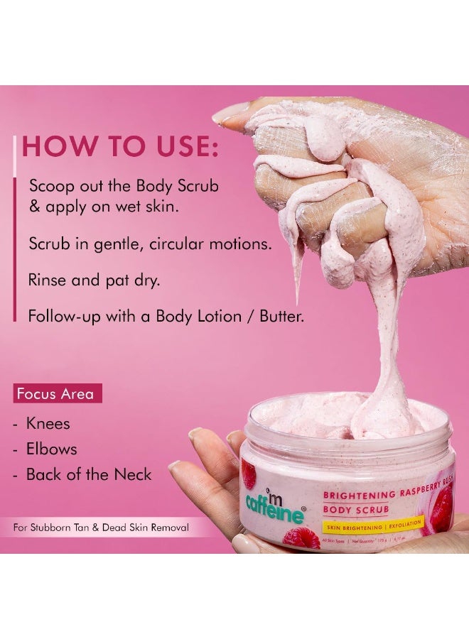 إم كافيين مقشر الجسم بالتوت والكافيين | إزالة السمرة | AHAs - حمض اللاكتيك والجليكوليك، النياسيناميد | غني بفيتامين C لبشرة أكثر إشراقًا ونعومة | إزالة الجلد الجاف والميت | رائحة التوت والفواكه - 175 جم - Image 3