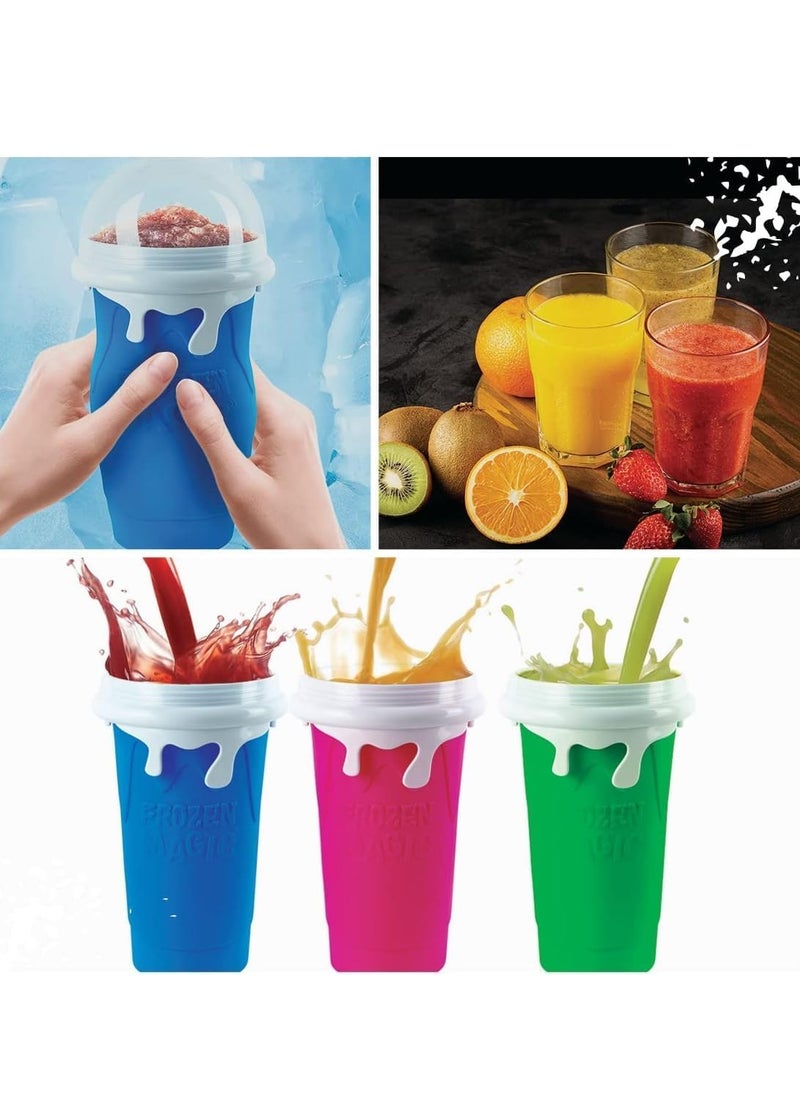 ELTRAZONE - DIY Slushy Maker Cup Set of 2 – 500ml Pink Slushie Maker for Homemade Milkshakes, Smoothies, and Frozen Drinks – Quick & Easy to Use, Reusable, BPA-Free, Fun for All Ages - Image 1