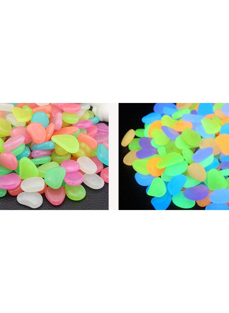 Generic 300pcs Glow In The Dark Garden Pebbles Stones for Walkway Yard Graved Fish Tank Plant Pot Decoration (Mixed Colors)  - Image 2