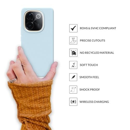 SPRIG Compatible with iQOO Z9S Pro Premium SilkTone Back Cover Drop Tested Shock Proof Mobile Case for Men, Women, Boys and Girls with Camera Protection (Light Blue) - Image 4