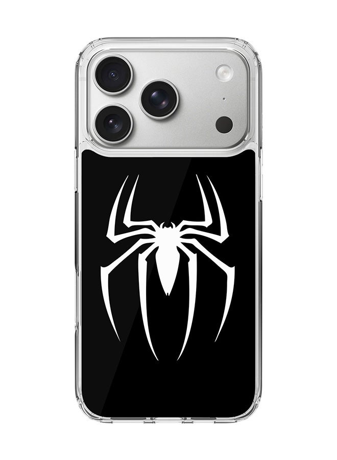 Stylizedd Classic Clear MagSafe Case for iPhone 17 Pro , Hybrid Soft Case Flexible Edges Anti Drop TPU PC Gel Thin Transparent Cover [ Designed for iPhone 17 Pro ] - Spidermark (Black)