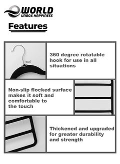 Eworld Pack of 6 Non-Slip Clothes Hangers with 4 layers, The Ultimate Space-Saving Solution for Organizing Trousers, Skirts, Coats, Dresses, and Tank Tops Effortlessly.  - Image 4