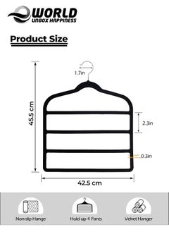Eworld Pack of 6 Non-Slip Clothes Hangers with 4 layers, The Ultimate Space-Saving Solution for Organizing Trousers, Skirts, Coats, Dresses, and Tank Tops Effortlessly.  - Image 2