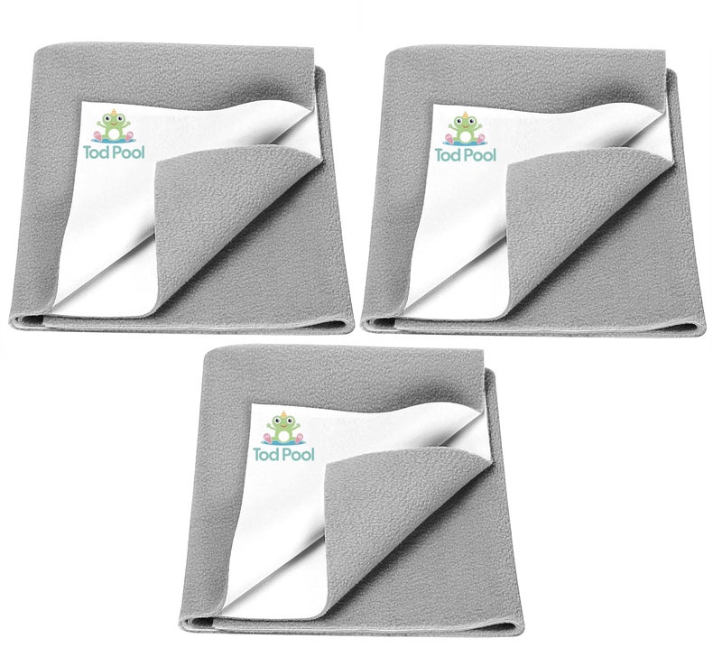 Tod PooL Breathable Bed Protector | Anti-Piling Fleece Extra Absorbent Washable | Waterproof Quick Dry Sheet | Bed Protector Sheet for Kids and Adults (3, Grey, Double Bed Size (260x200cm)) - Image 1