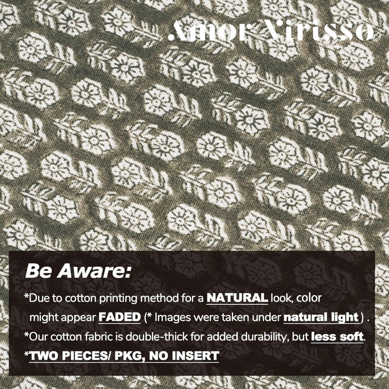 Amor Virisso Floral Pillow Covers 18x18 Couch Pillows for Living Room Farmhouse Neutral Pillow Covers Decorative Throw Pillow Covers Accent Sofa Pillows 1PC,Olive Green - Image 5