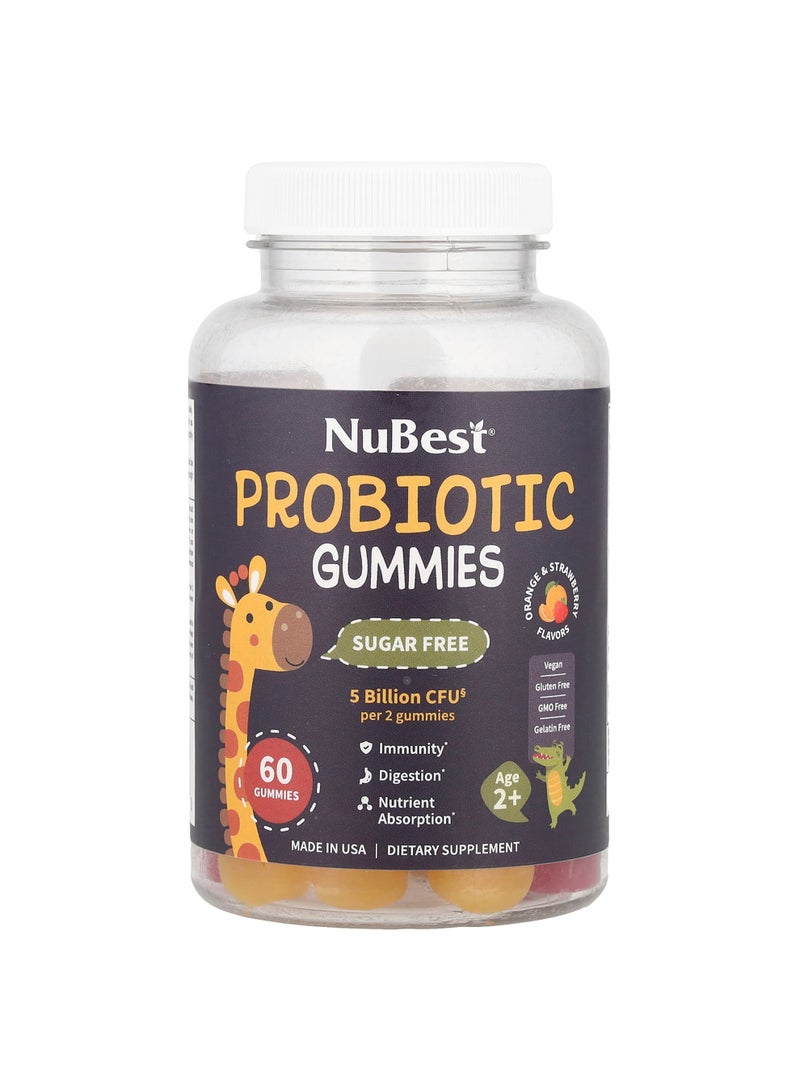 Probiotic Gummies, Age 2+, Orange & Strawberry, 60 Gummies