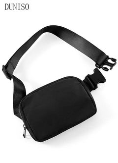DUNISO Belt Bag Waist Pack Crossbody Bags for Running Hiking Travel Workout Adjustable Strap for Women,Stylish(black)  - Image 3