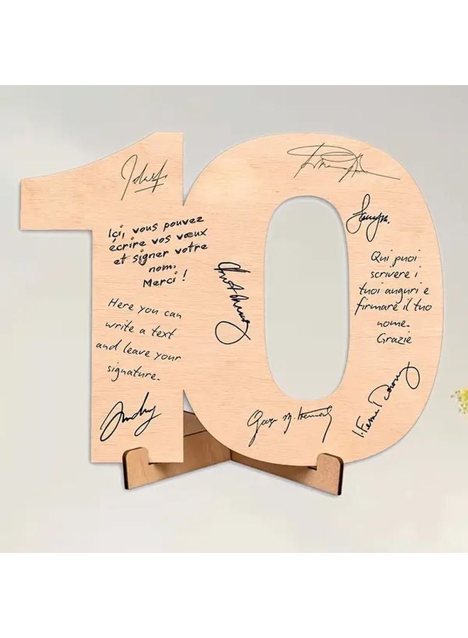 بطاقة معايدة بعيد ميلاد حجر ميل ذهبي خشبي مرقّم النوع 20 هدية مخصصة - Image 5