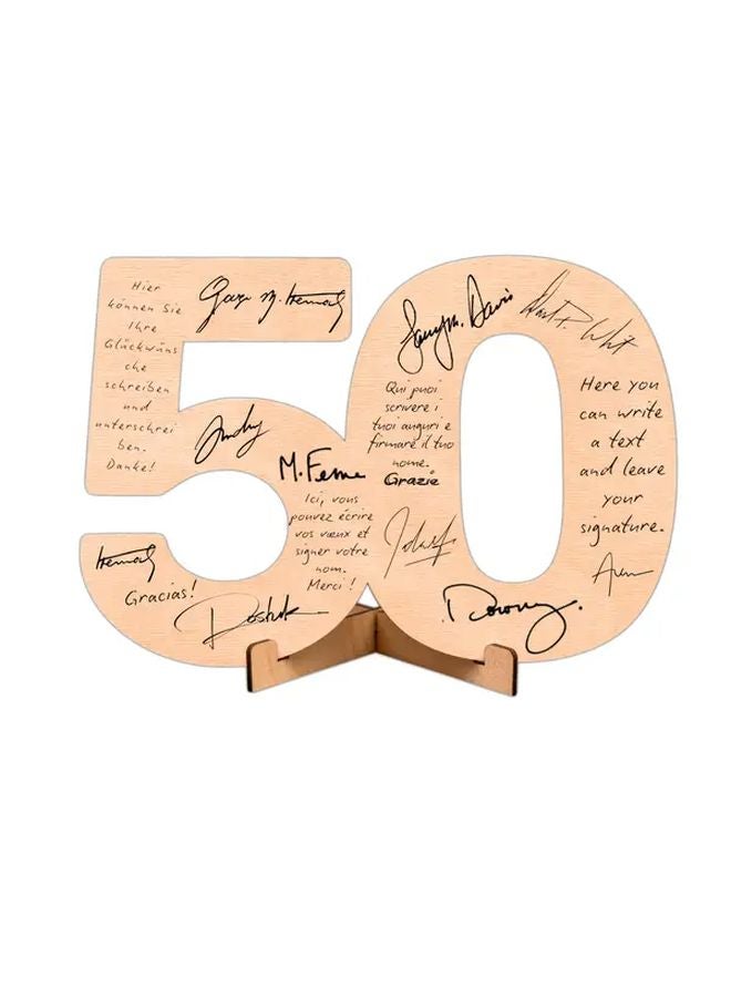 بطاقة معايدة بعيد ميلاد حجر ميل ذهبي خشبي مرقّم النوع 20 هدية مخصصة - Image 2