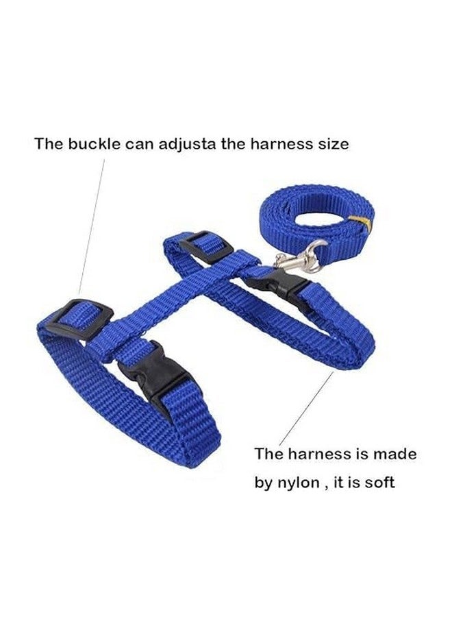 حزام تسخير من النايلون مطبوع عليه طوق مع مقود وخطاف قابل للتعديل ومجموعة تسخير للجسم للقطط والقطط الصغيرة أثناء المشي والتدريب في الهواء الطلق (قد يختلف اللون والنمط) - Image 2