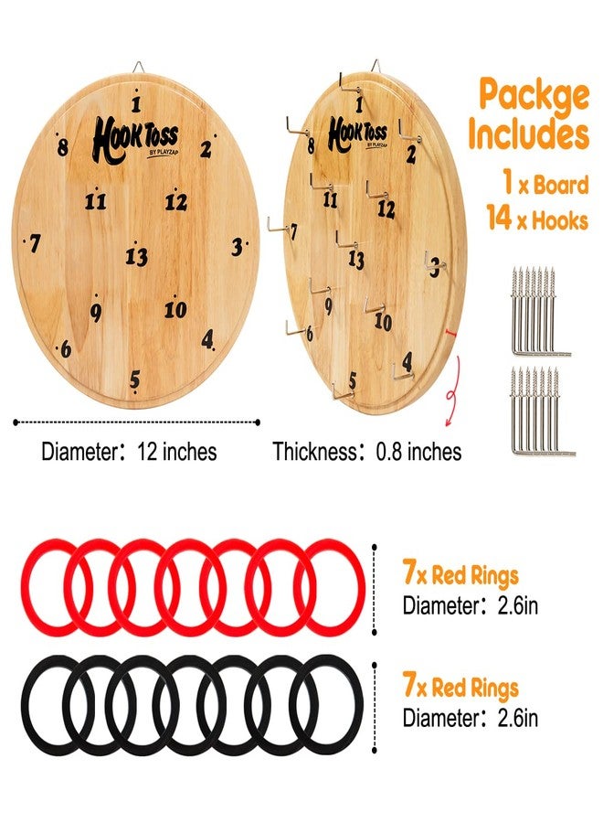 PlayZap Hook Game Ring Toss for Adults & Kids, Wooden Board Dart Wall Game, Outdoor Indoor Games for Family and Friends, Played at Dorm, Beach, Party, Camping and Yard - Image 2