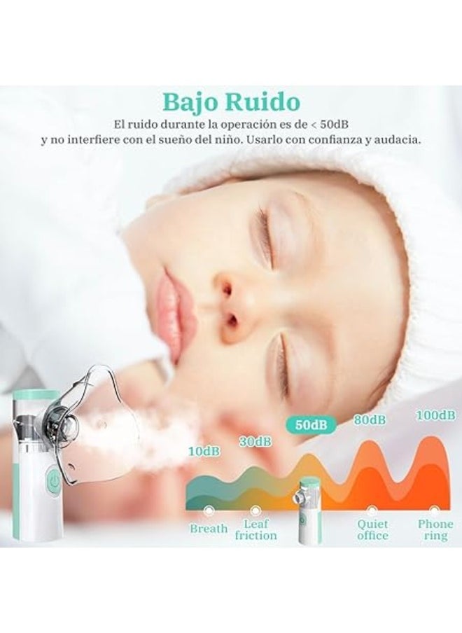 Inhaler Device for Adults Inhaler Children's Inhaler Baby Portable Nebulizer Mesh Nebulizer with Mask and Mouthpiece Effective for Colds Asthma Respiratory Diseases