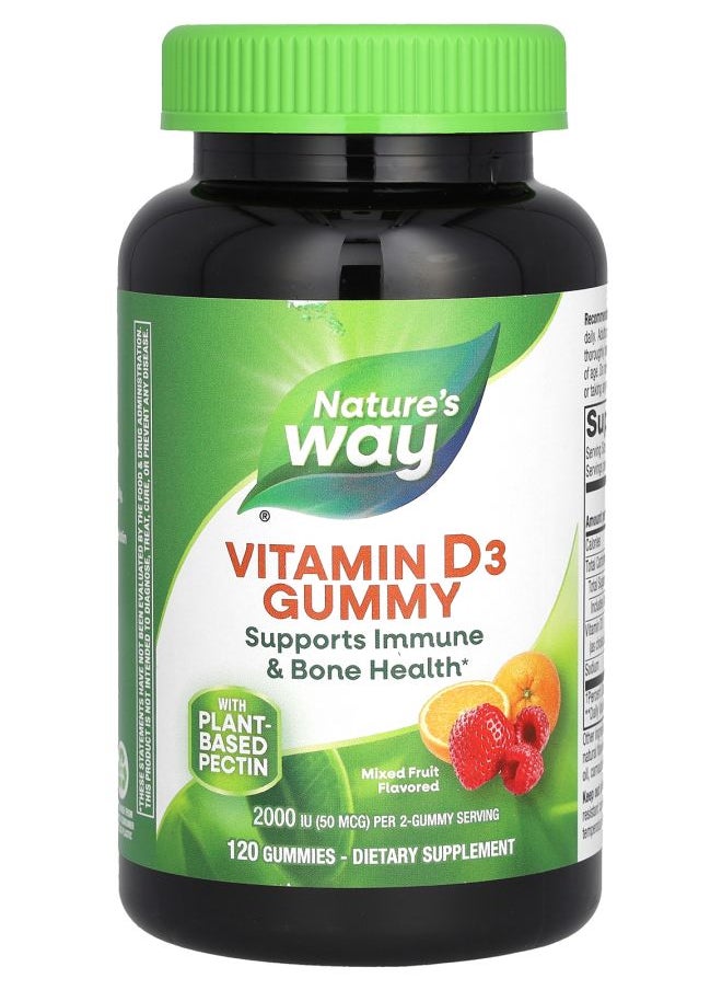 Nature's Vitamin D3 Gummy Mixed Fruit 50 mcg (2000 IU) 120 Gummies 