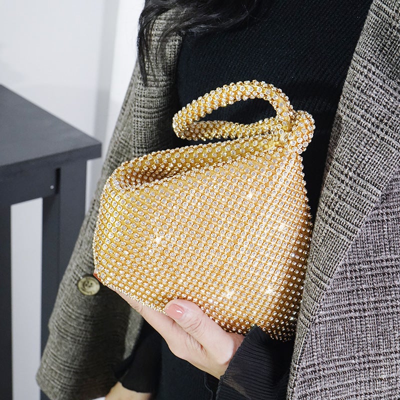 Rhinestone Clutch Fashion Portable Cosmetic Bag Mine Bag Women'S Style Evening Bag Handbag - Image 1