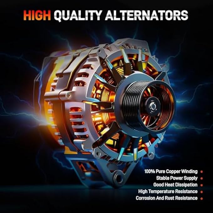 GDUKOP Alternator 12V 180A Compatible with Ram 1500 13-15, Jeep Grand Cherokee 11-20, Chrysler 300 11-21, Dodge Durango 11-20 Charger 11-21 Challenger 15-21 V6 3.6L Replace# 4801778AF 56029789AA - Image 5