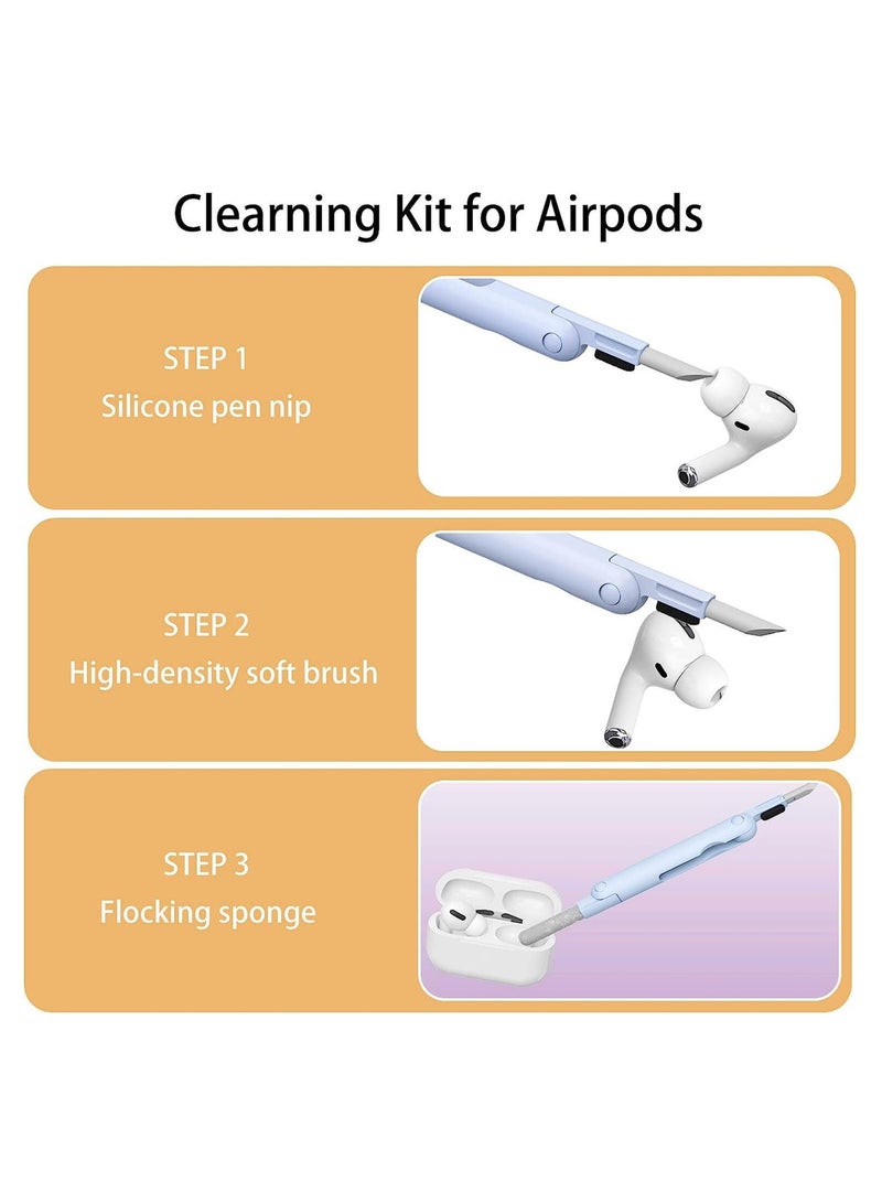 ELTRAZONE 7 in 1 Computer Keyboard Cleaning Brush Set Earbuds Cleaning Pen Wireless Bluetooth Headset Charging Box Electronics Keyboard Cleaning Tools Cleaner Keycap Puller Kit  - Image 3