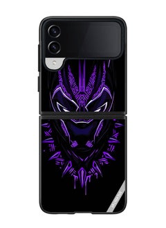 Protective Case Cover For Samsung Galaxy Z Flip4 Black Panther Design Multicolour