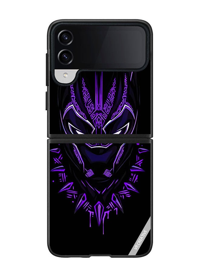 VR CREATIVE - Protective Case Cover For Samsung Galaxy Z Flip4 Black Panther Design Multicolour - Image 1