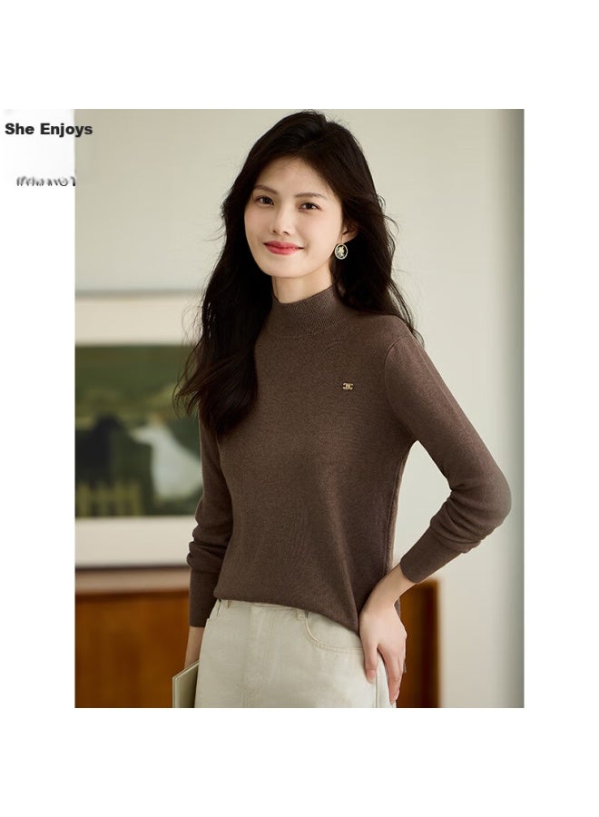She enjoys She Xiang Knitted Sweater, Women's Semi-turtleneck, Maillard Knitted Base Layer, Autumn And Winter Inner Wear, Top Sweater, Women's T143z3040 - Image 5