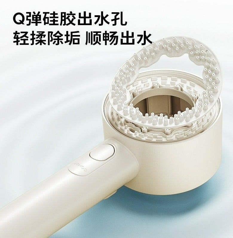 Jomoo Cream White Handheld Filter Shower Head, 3 Modes High Pressure Showerhead with PP Cotton Filter, Portable and Easy Clean for Bathroom or Travel, Durable ABS Material, G1/2 Connection - Image 3