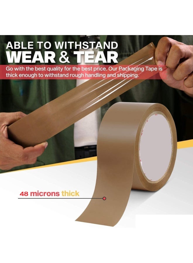 Mazko 2" x 100 Yards Brown Packing Tape – Heavy Duty Strong BOPP Packaging Tape for Moving Boxes, Shipping Cartons & Parcels - Image 4