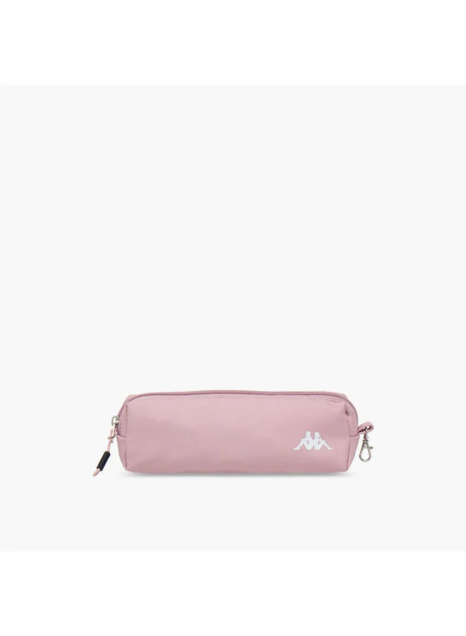 Kappa Girls Logo Print Backpack with Adjustable Straps and Detachable Pencil Pouch - 20x30x46 cm